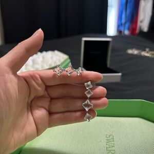 Swarovski Crystals Drop and Clip Earrings